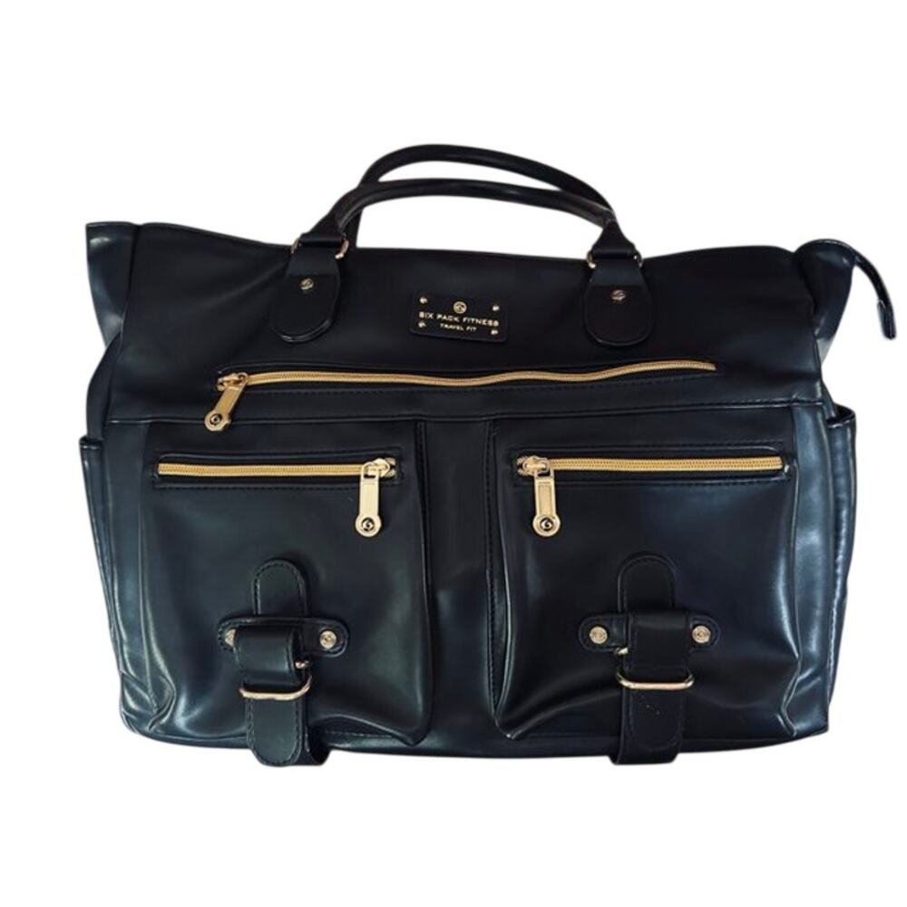 Six Pack Fitness Travel Fit Womens Renee Gym Essential Bag Black/Gold